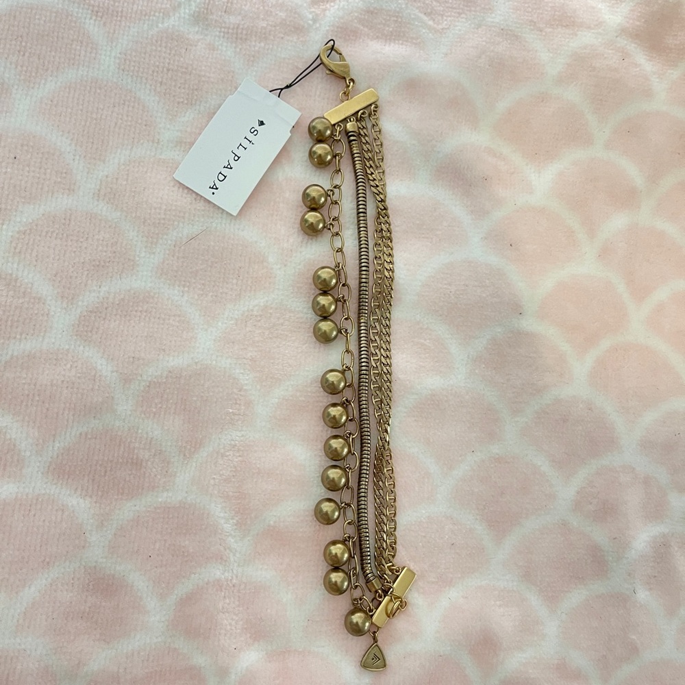 Silpada‎ unreleased brass four strand cha cha bracelet - NWT